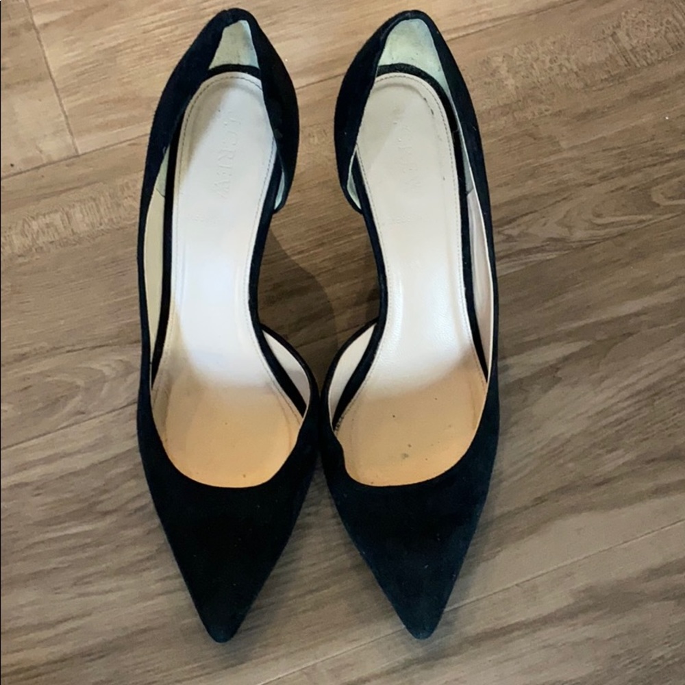 J crew black heels- hardy worn!